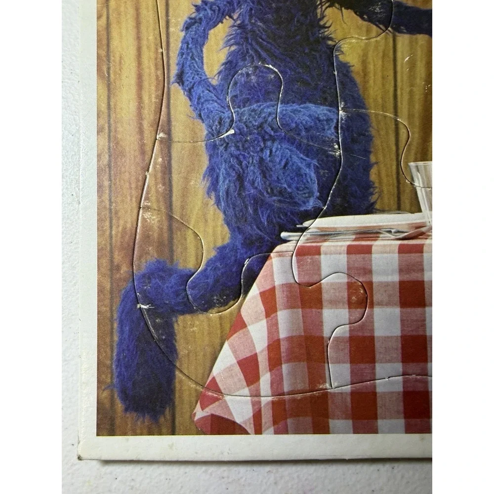 Grover Sesame Street Puzzle Frame Tray Waiter 1979 Muppets Inc Vtg See Pics
